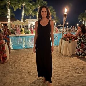 2/$15 Black Cotton Maxi Dress Size Large